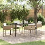 vidaXL Tuin Eetset 5 pcs Beige poly rattan, Tuin en Terras, Tuinsets en Loungesets, Verzenden, Nieuw, Rotan
