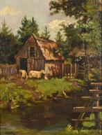Willem de Zwart (1862-1931) - Goats by the penn, Antiek en Kunst
