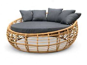 Loungebed Torano Bamboe - Rond Ligbed Ø170-180 cm beschikbaar voor biedingen