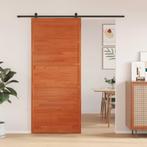 vidaXL Schuifdeur 90x208 cm massief grenenhout wasbruin, Doe-het-zelf en Verbouw, Deuren en Horren, Verzenden, Nieuw
