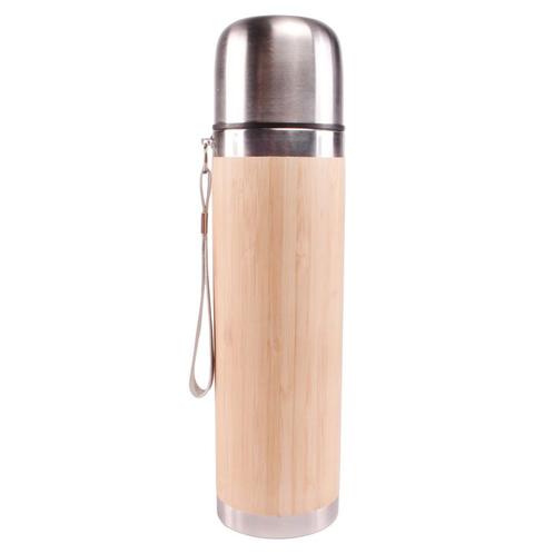ViaMondo Thermosfles 0.5L Bamboe, Caravans en Kamperen, Kampeeraccessoires, Nieuw