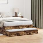 vidaXL Bedlades Gerookt Eiken 120x36,5x16,5 cm Gelaagd Hout, Verzenden, Nieuw, Hout, Minder dan 45 cm