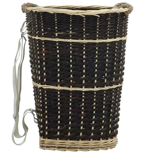 vidaXL Houtmand met draagriemen 50x44x58 cm natuurlijk, Huis en Inrichting, Haarden, Nieuw, Verzenden