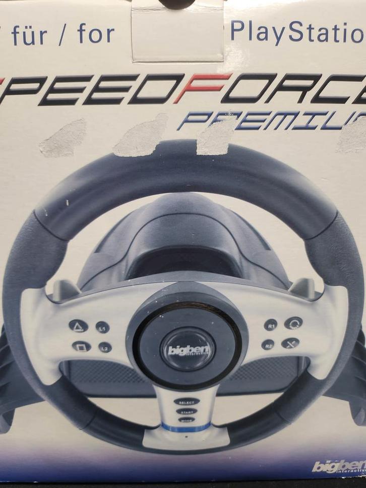 BigBen SpeedForce Premium Wheel & Pedals Boxed Playstation 2, Spelcomputers en Games, Games | Sony PlayStation 2, Ophalen of Verzenden