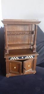Kabinet - Hout, ambachtelijke miniatuurservieskast - 79 x 44