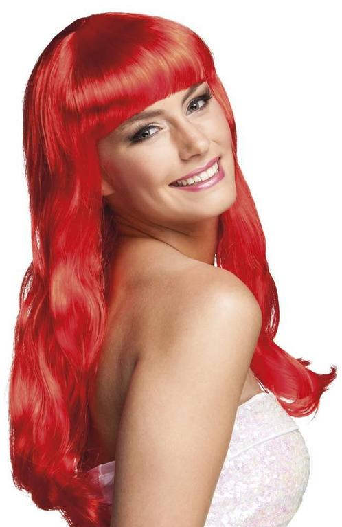 Pruik Lang Haar Rood, Hobby en Vrije tijd, Feestartikelen, Nieuw, Verzenden