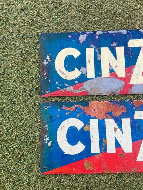 Cinzano / H.Philippault Montreuil - Plaque (2) - Metaal, Antiek en Kunst, Antiek | Wandborden en Tegels