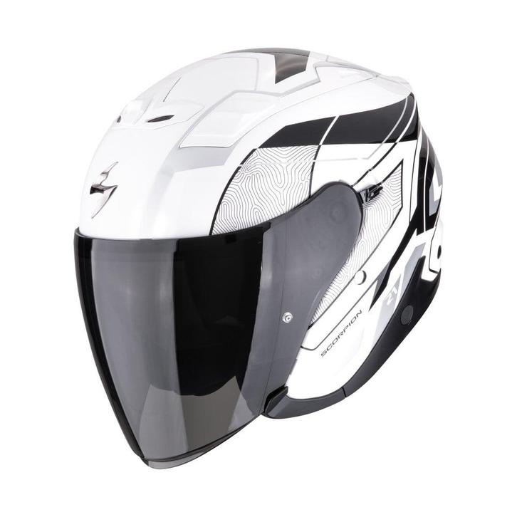 Scorpion EXO-Z1 Vue Zwart Wit Zilver Jethelm, Motoren, Kleding | Motorhelmen, XXL, Nieuw met kaartje, Overige merken, Jethelm