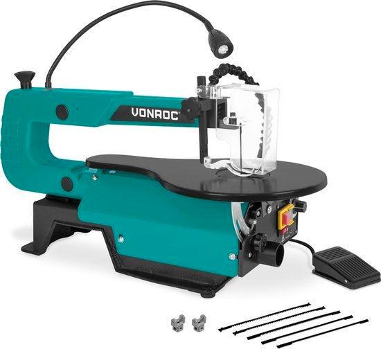 2dekans | VONROC Figuurzaagmachine 120W – incl. voetpedaal –, Doe-het-zelf en Verbouw, Gereedschap | Zaagmachines, Zo goed als nieuw