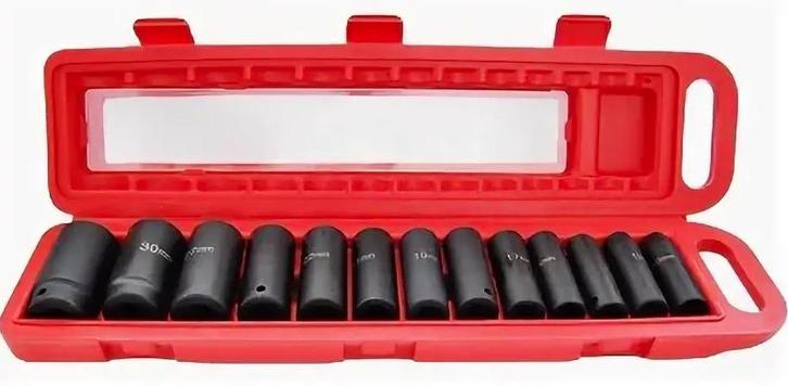 Verlengde Krachtdoppen Set - 13-delig - 1/2 Aansluiting - 10, Doe-het-zelf en Verbouw, Gereedschap | Handgereedschap, Nieuw, Ophalen of Verzenden