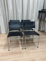 Spectrum SE06 | Refurbished | Zwart tuigleer | Set van 4, Zwart, Design, Ophalen of Verzenden, Zo goed als nieuw