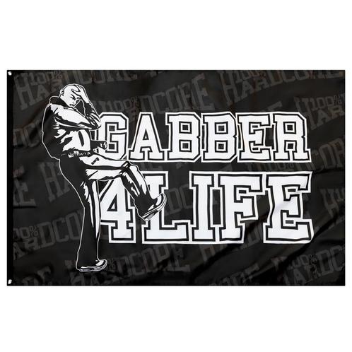 100% Hardcore Banner Gabber 4 Life (Flags), Diversen, Vlaggen en Wimpels, Nieuw, Verzenden