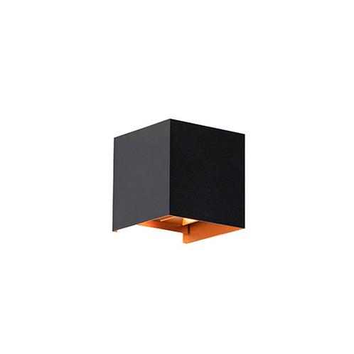 Buiten wandlamp zwart met goud incl. LED 2-lichts IP54 -, Tuin en Terras, Buitenverlichting, Nieuw