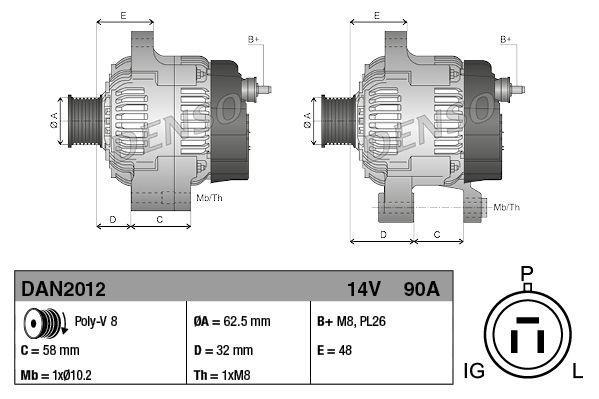 Alternator John Deere 90A, Zakelijke goederen, Agrarisch | Onderdelen | Banden, Velgen en Assen, Verzenden