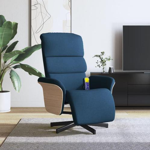 vidaXL Massagestoel verstelbaar met voetensteun stof blauw, Huis en Inrichting, Fauteuils, Nieuw, Verzenden