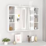 vidaXL Spiegelkast met LED-verlichting 76x15x55 cm wit, Huis en Inrichting, Kasten | Overige, Verzenden, Nieuw