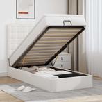 vidaXL Ottomaanse bed met matras 100x200cm kunstleer wit, Overige materialen, 100 cm, Eenpersoons, Verzenden
