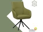 Leren draaibare eetkamerstoel Fancy - Toledo Apple Green, Nieuw, Leer, Ophalen of Verzenden, 90 cm of meer