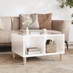 vidaXL Salontafel 60x50x36,5 cm bewerkt hout hoogglans wit, 50 tot 100 cm, Verzenden, Nieuw, 50 tot 100 cm