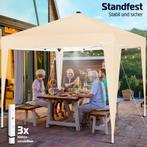 Partytent - Opvouwbaar - 3x3m - Paviljoen - Easy up - Beige, Verzenden, Nieuw