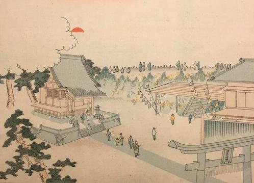 Afbeelding van de Suzaki-shrine () - Morita Kanjiro, Antiek en Kunst, Antiek | Overige Antiek