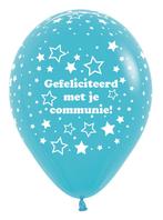 Ballonnen Communie Stars Caribbean Blue 30cm 25st, Verzenden, Nieuw