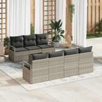 vidaXL Tuin Sofa Set 8 pcs Lichtgrijs 55 x 55 x 37 cm poly, Verzenden, Nieuw, Rotan