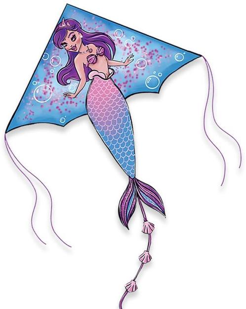 Deltavlieger Zeermeermin (120 x 135 cm) | Knoopkites -, Sport en Fitness, Vliegeren, Nieuw, Verzenden