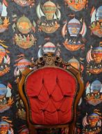 Stof De reis van de oosterse luchtballonnen Design xxL -, Antiek en Kunst