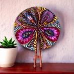 Afrikaanse handwaaier - Ankara print waaier - Kobe - Multi c, Huis en Inrichting, Woonaccessoires | Wanddecoraties, Ophalen of Verzenden