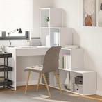 vidaXL Hoekbureau met plank Wit 101,5 x 149,5 x 149,5 cm, Huis en Inrichting, Verzenden, Nieuw