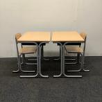 Tweedehands complete school set Galvanitas 10 stuks tafels +, Ophalen of Verzenden, Gebruikt, Hout, Vijf, Zes of meer stoelen