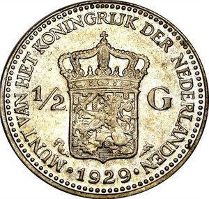 Nederlandse zilveren halve Gulden 1921-1930