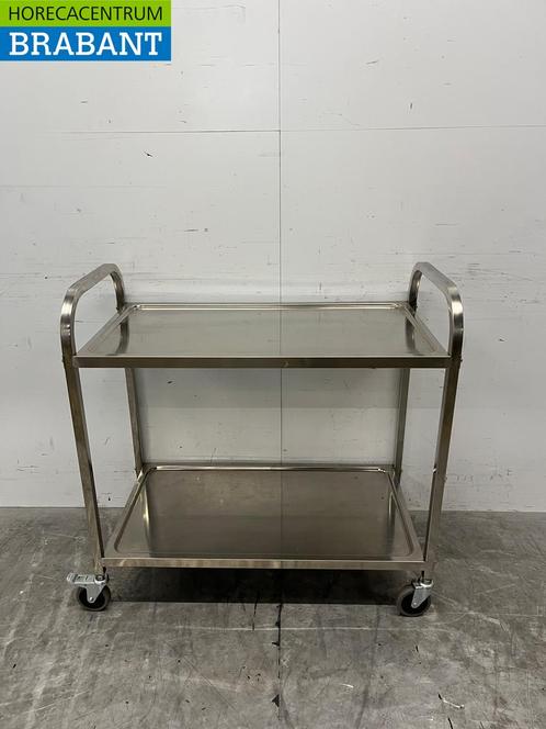 RVS Serveerwagen 2 lagen 94,5 cm Horeca, Zakelijke goederen, Horeca | Keukenapparatuur, Gebruikt, Ophalen of Verzenden