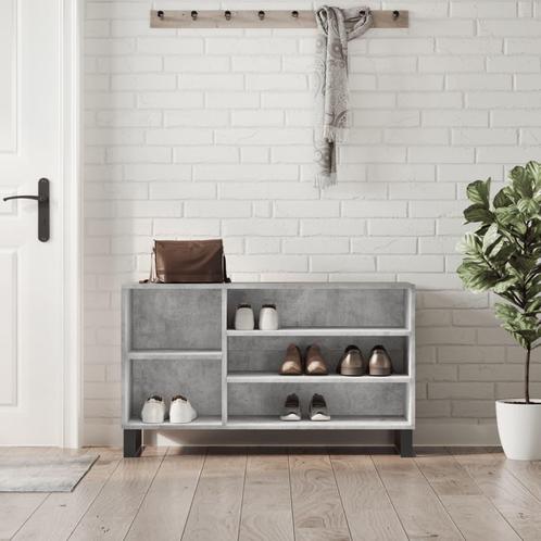vidaXL Schoenenkast 102x36x60 cm bewerkt hout betongrijs, Huis en Inrichting, Kasten | Schoenenrekken, Nieuw, Verzenden