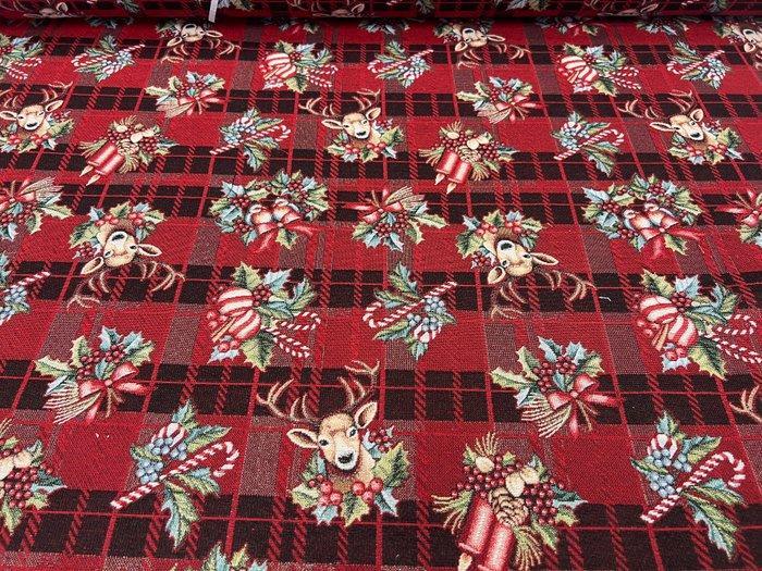 Kerstsfeer: Gobelin Lurex met Traditionele Motieven -, Antiek en Kunst, Antiek | Kleden en Textiel