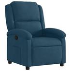 Fauteuil fluweel blauw | Retourdeal 55% Korting, Minder dan 75 cm, Nieuw, Ophalen of Verzenden, Hout