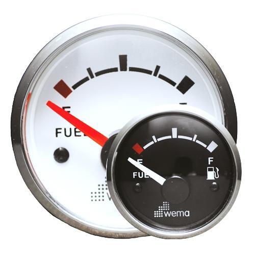 Wema Brandstofmeter Silver Gauge Serie-Wit, Watersport en Boten, Bootonderdelen, Nieuw, Ophalen of Verzenden