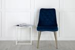 Eetkamerstoel - Rijk - Blauw - Fluweel - Jörn, Huis en Inrichting, Stoelen, Verzenden, Nieuw