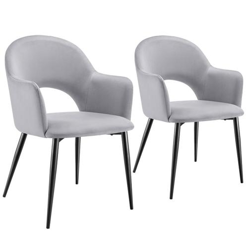 Eetkamerstoel Sachel, fluweellook, gestoffeerd, 120 kg - lic, Huis en Inrichting, Stoelen, Verzenden