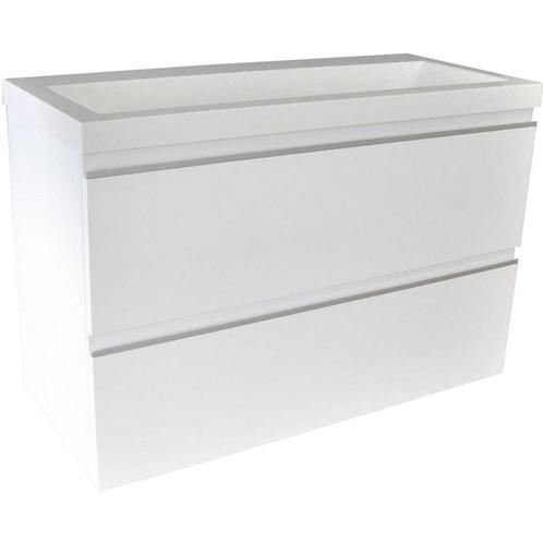 Wiesbaden Shall Onderkast - 80x36cm - Glans Wit, Huis en Inrichting, Badkamer | Badkamermeubels, Nieuw, Ophalen of Verzenden