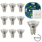 Set van 10 Lybardo LED spots GU10 + Lybardo Pro LED duo dimm, Huis en Inrichting, Lampen | Losse lampen, Nieuw, Bajonetsluiting