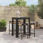 vidaXL 5-delige Tuinbarset poly rattan en massief acaciahout, Tuin en Terras, Tuinsets en Loungesets, Verzenden, Nieuw, Rotan