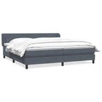 vidaXL Boxspring met matrassen fluweel donkergrijs 180x210, Verzenden, Nieuw, Grijs, Stof
