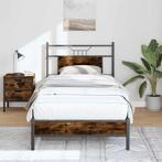 vidaXL Bedframe zonder matras hout gerookt eikenkleurig, 90 cm, Eenpersoons, Bruin, Verzenden