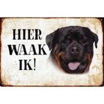 Wandbord Tekstbord Waakbord - Hier waak ik Rottweiler, Verzenden, Nieuw