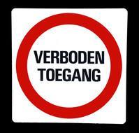 Kunststof aanduidingsbord verboden toegang, Doe-het-zelf en Verbouw, Hang- en Sluitwerk, Nieuw, Ophalen of Verzenden