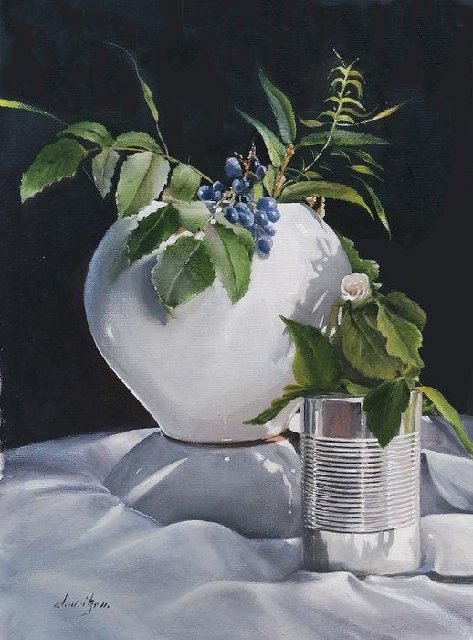 Danka Weitzen - il barattolo di metallo, Antiek en Kunst, Kunst | Schilderijen | Modern