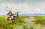 Henk Poeder (1964) - Hollands landschap met koeien, Antiek en Kunst, Kunst | Schilderijen | Klassiek