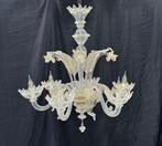 Kroonluchter - Transparant goud - Muranoglas - 6 luci, Antiek en Kunst, Antiek | Lampen